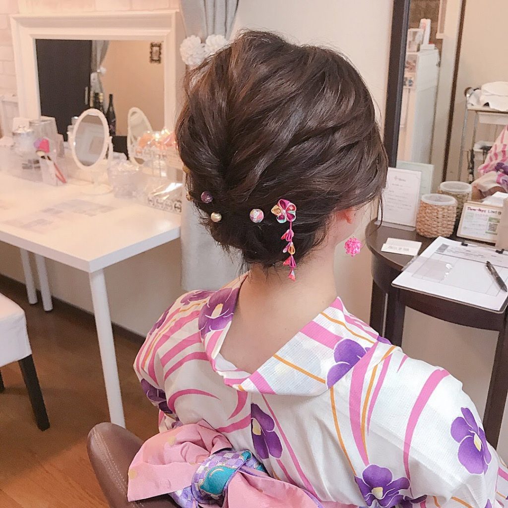 【2019 夏】30代からの大人浴衣ヘアアレンジ ボブ・ミディアム・ロング レングス別おすすめヘアアレンジ10選｜福岡天神のヘアセット着付け